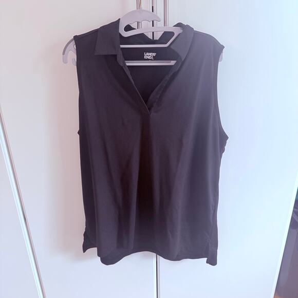 GUC LANDS’ END Women’s performance pique sleeveless polo - Picture 2 of 6